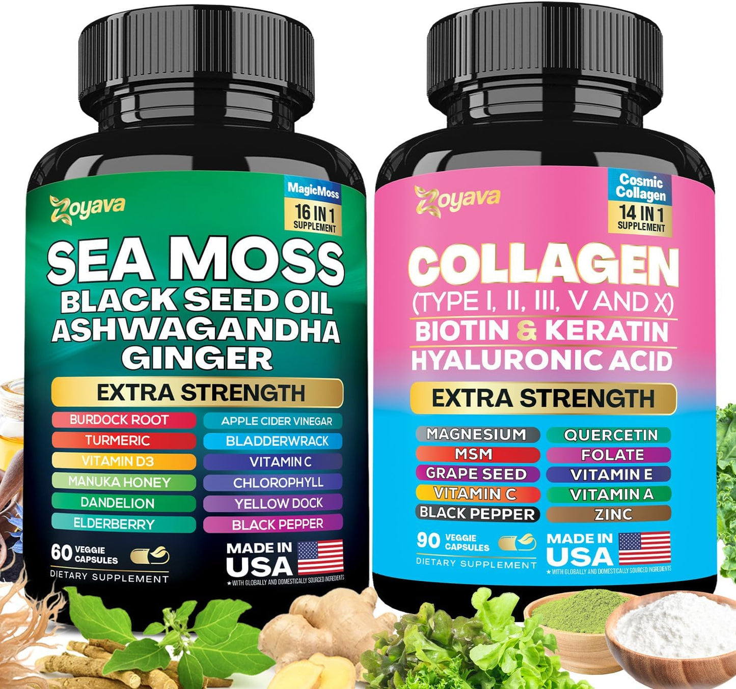 Zoyava Radiant Wellness Bundle with Sea Moss and Collagen