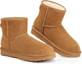 KIDMI Women's Classic Genuine Suede Mini Boots - Cozy Fur-Lined Style