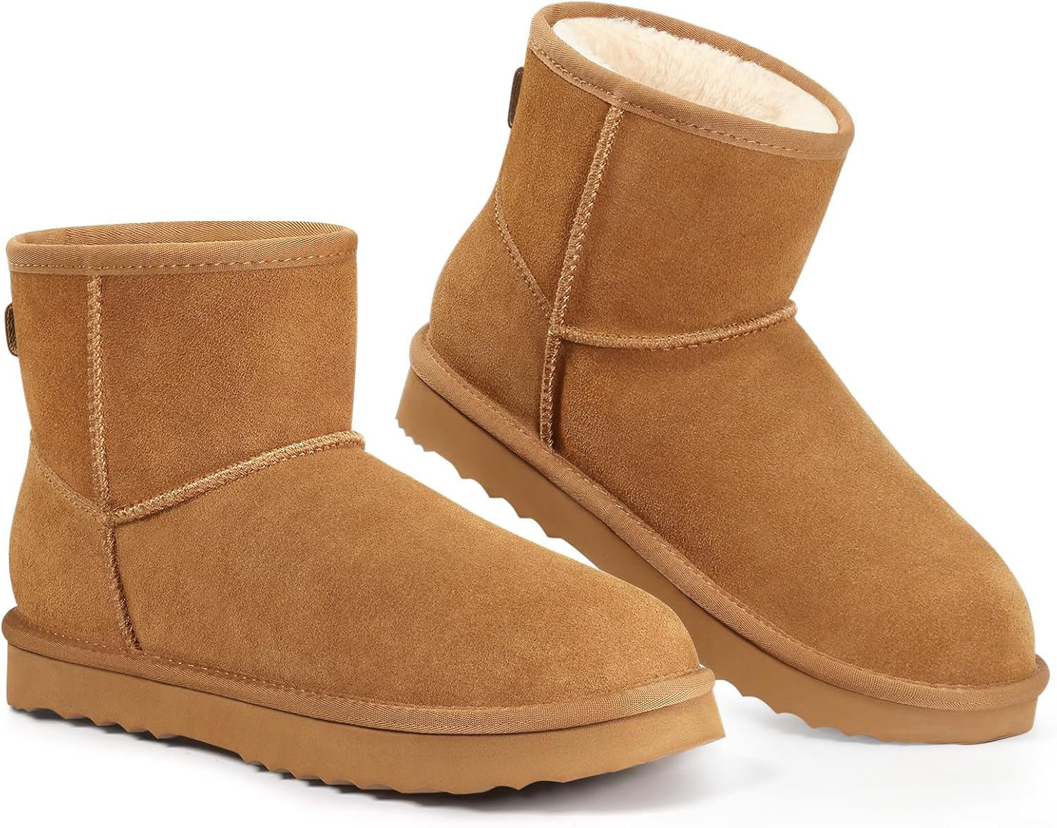 KIDMI Women's Classic Genuine Suede Mini Boots for Winter Fun