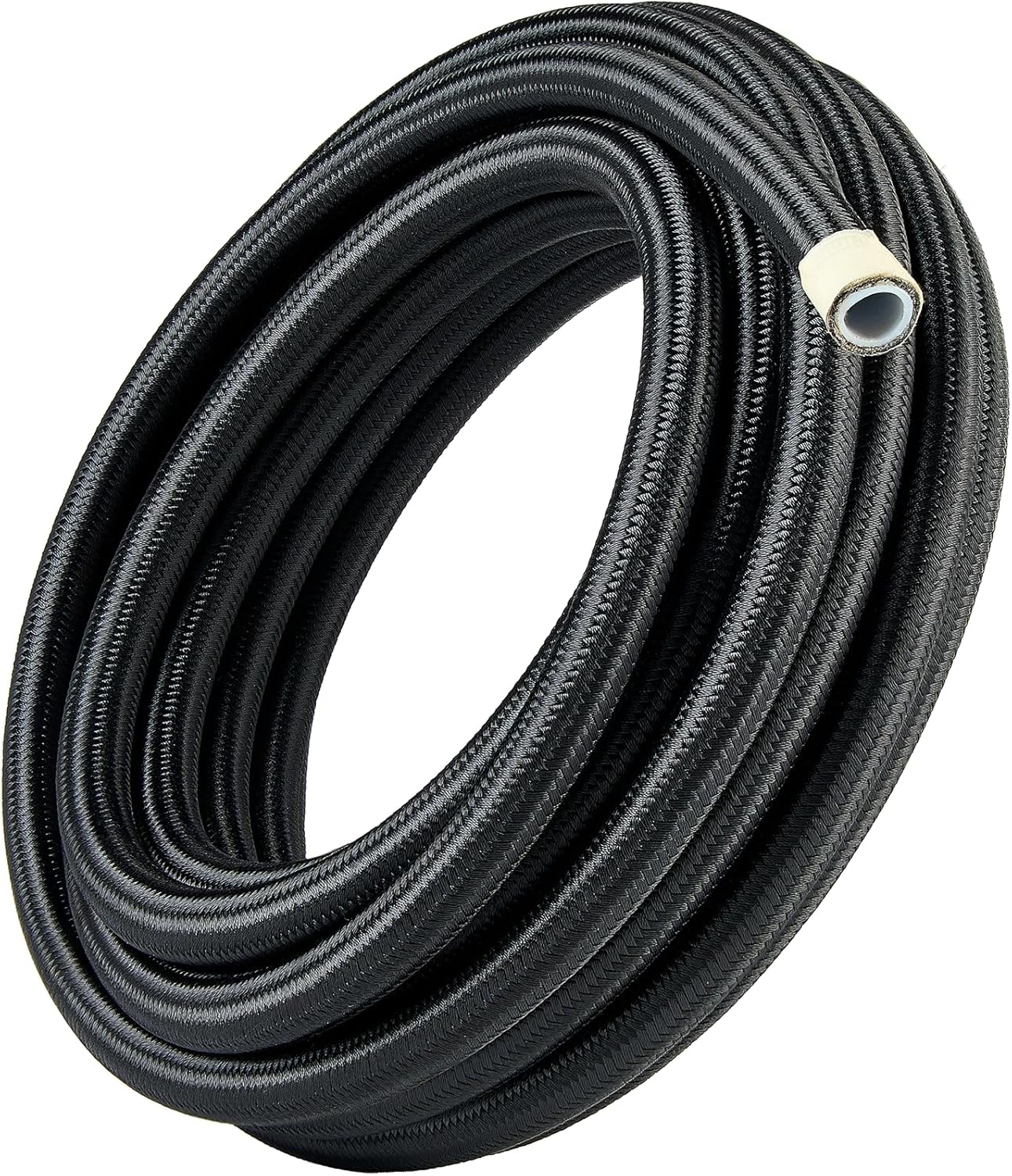 10AN PTFE Fuel Hose Line for E85 - 20FT Nylon Braided Black