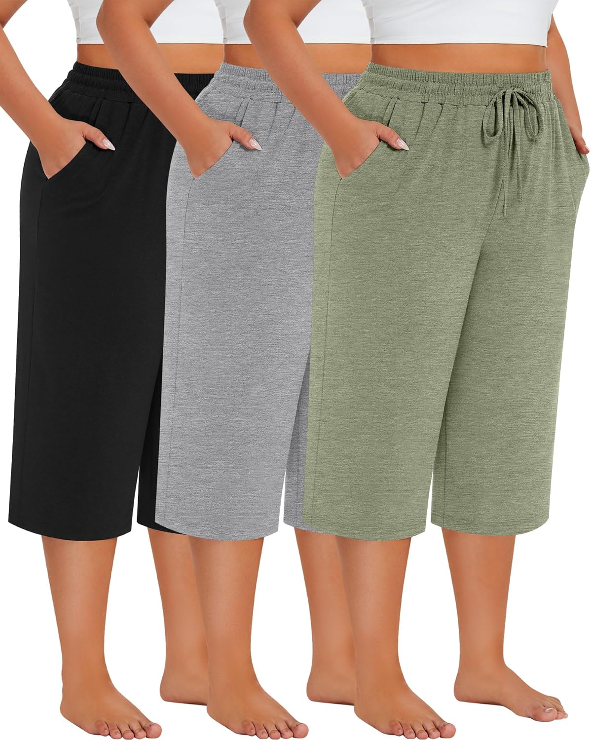 Neer Women's Plus Size Cotton Capris for Comfortable Lounging