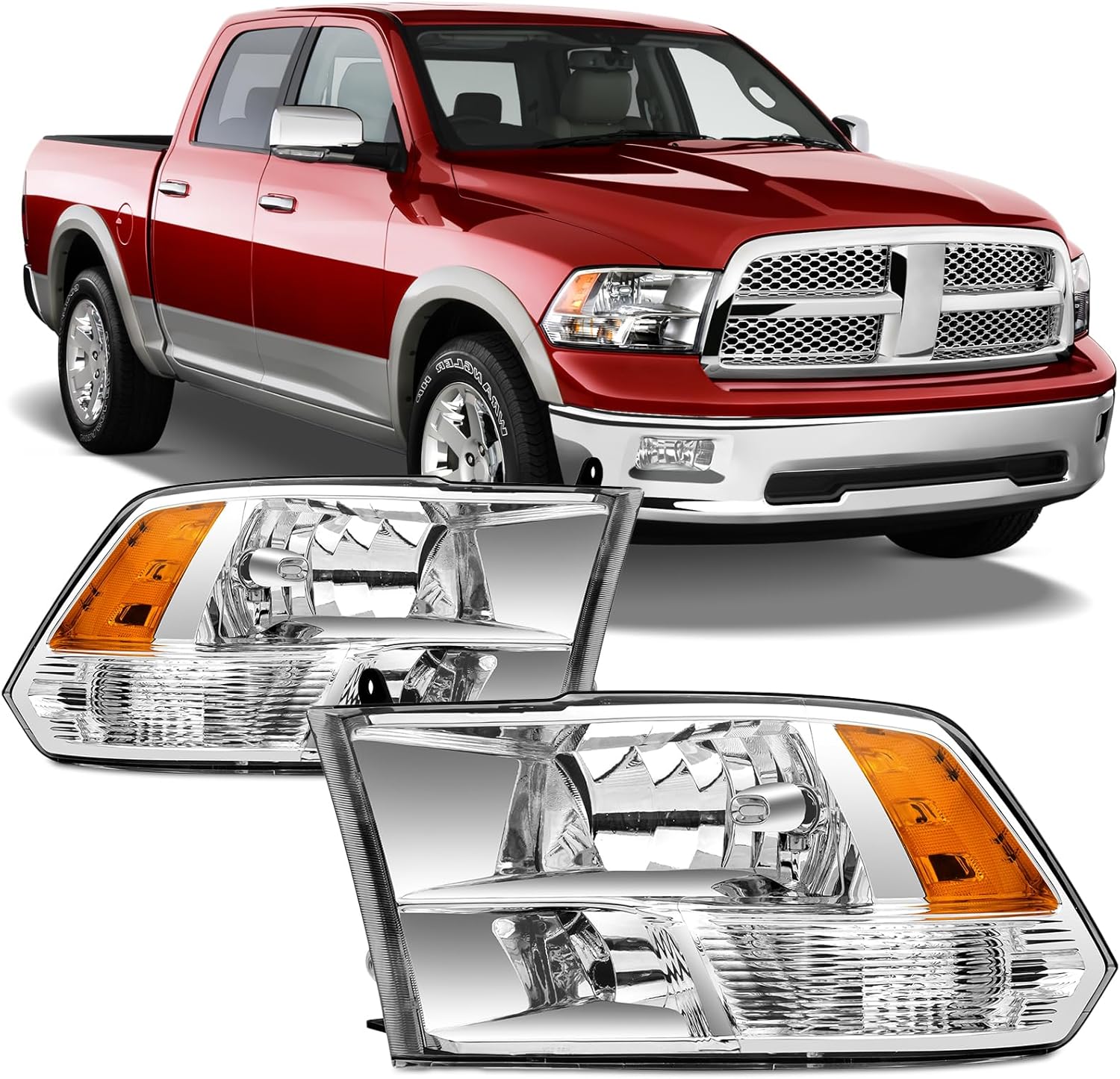 Headlights Assembly for 2009-2018 Dodge Ram 1500 2500 3500