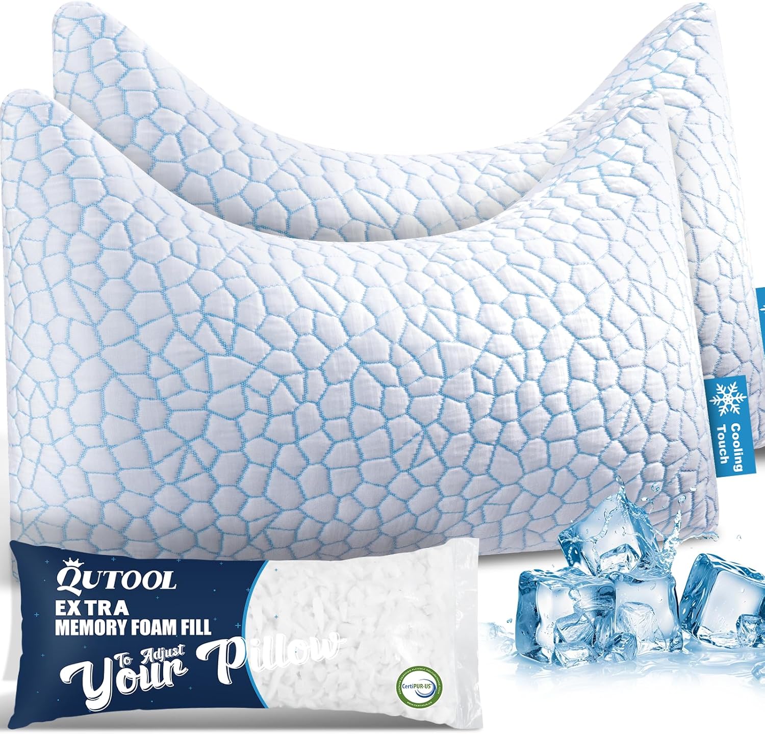 Double Sided Cooling Pillow for Side and Back Sleepers Relief