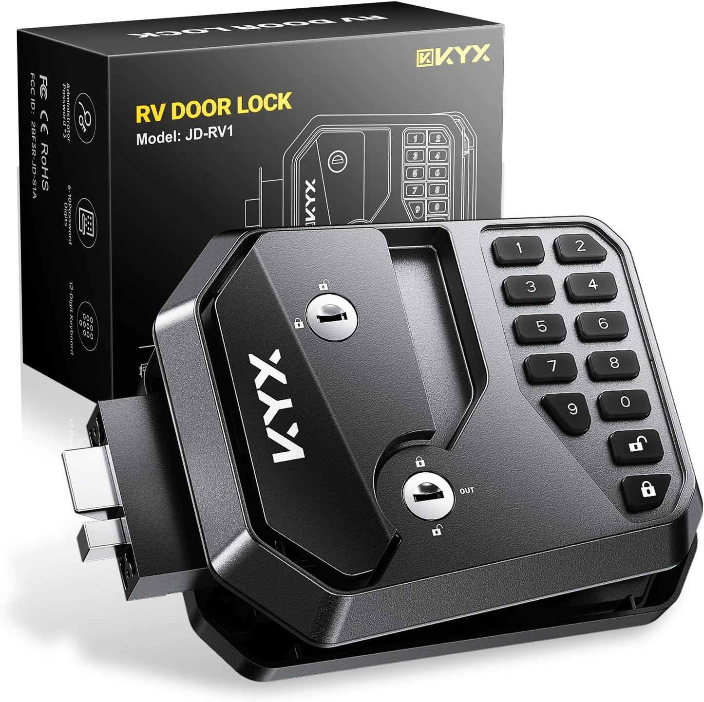 KYX RV Door Lock Replacement with Keyless Entry and Remote