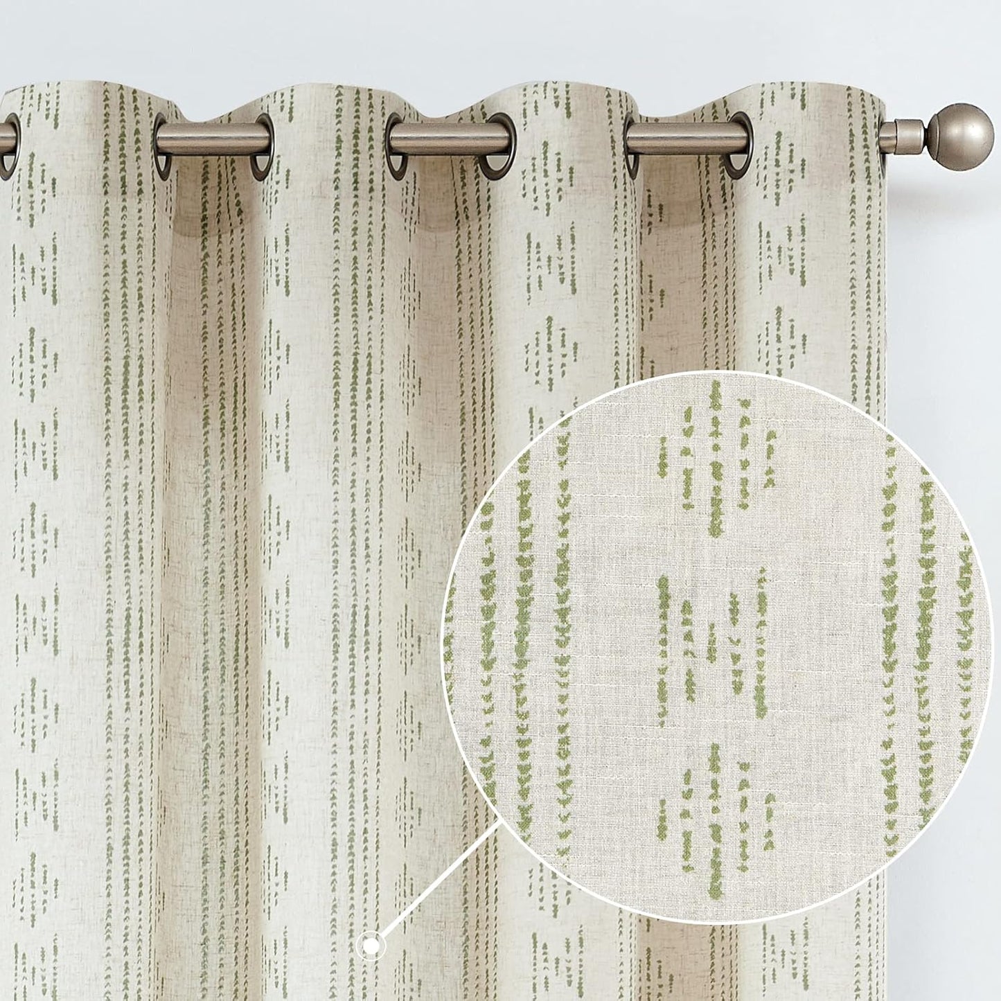 Boho Linen Blend Curtains for Living Room & Bedroom Decor