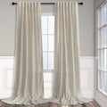 Pitalk Beige Back Tab Linen Curtains 94 in 2-Panel Set - Light