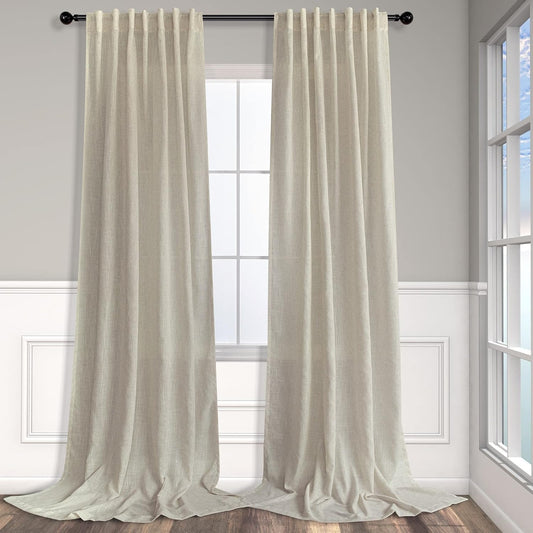 102 Inch Linen Curtains for Living Room and Dinning Spaces