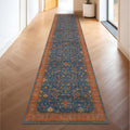 Navy Blue Washable Hallway Runner Rug 2x10 Non Slip Design