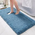 Bathroom Runner Rug 24x70 Blue Machine Washable Plush Non Slip