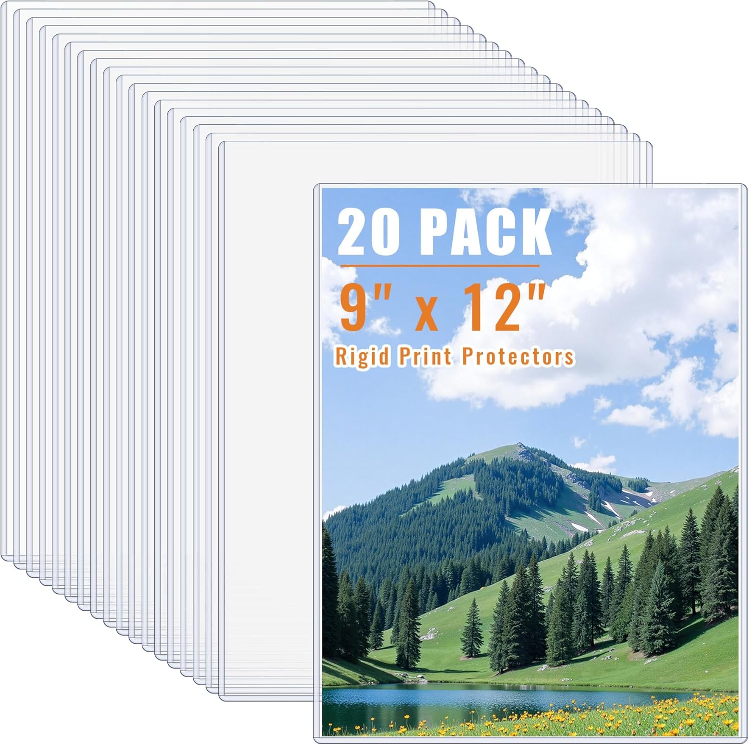 20PCS 9 x 12 Rigid Print Protectors for Photos and Documents