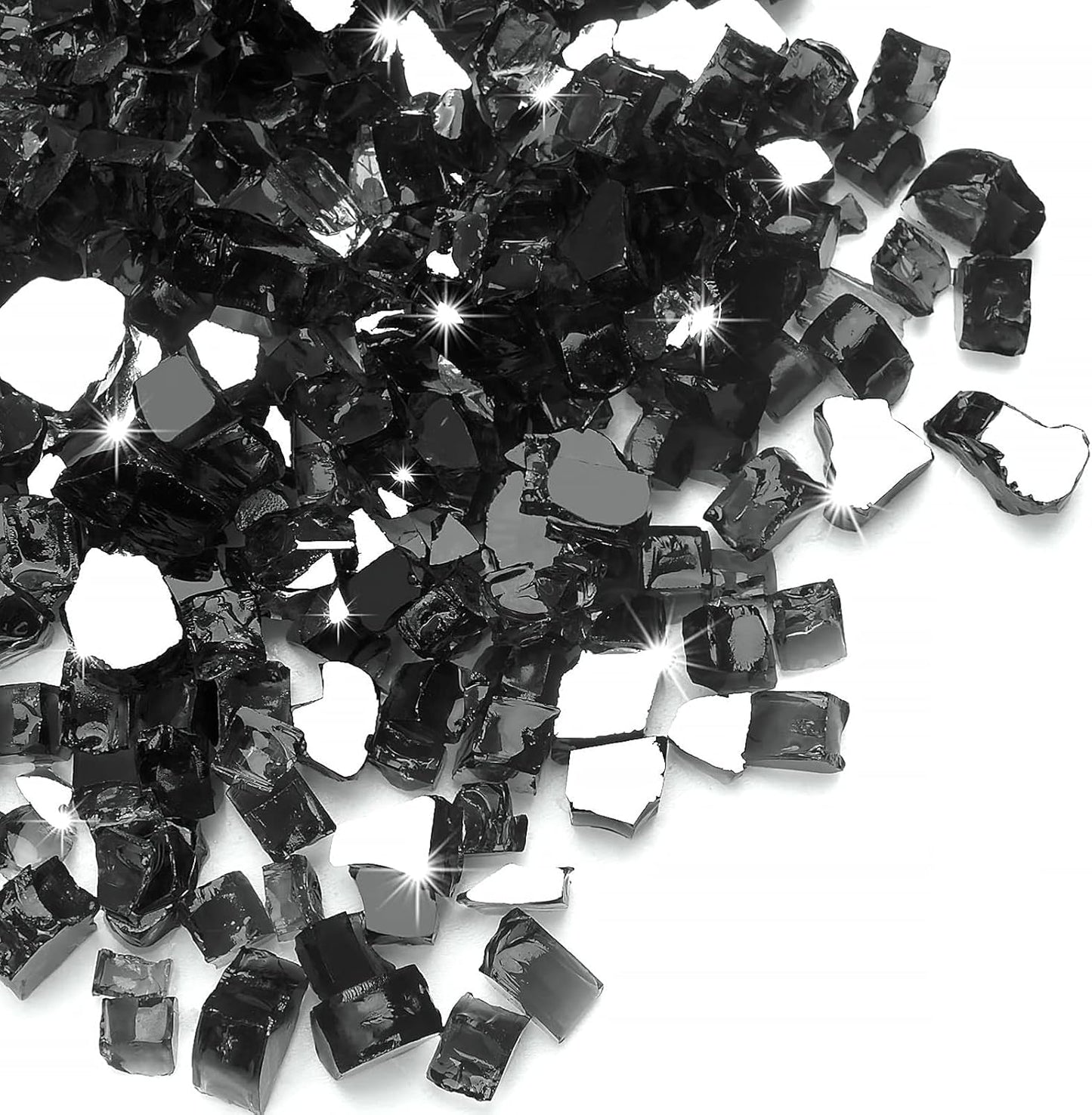 35 lbs Black Fire Glass for Propane Fire Pit - Stunning Aesthetic