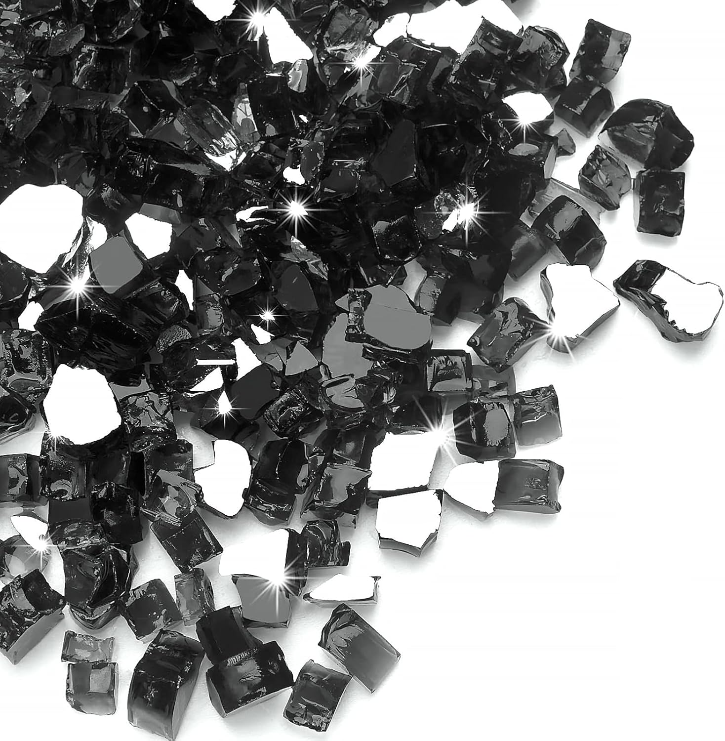 35 lbs Black Fire Glass for Propane Fire Pit - Stunning Aesthetic
