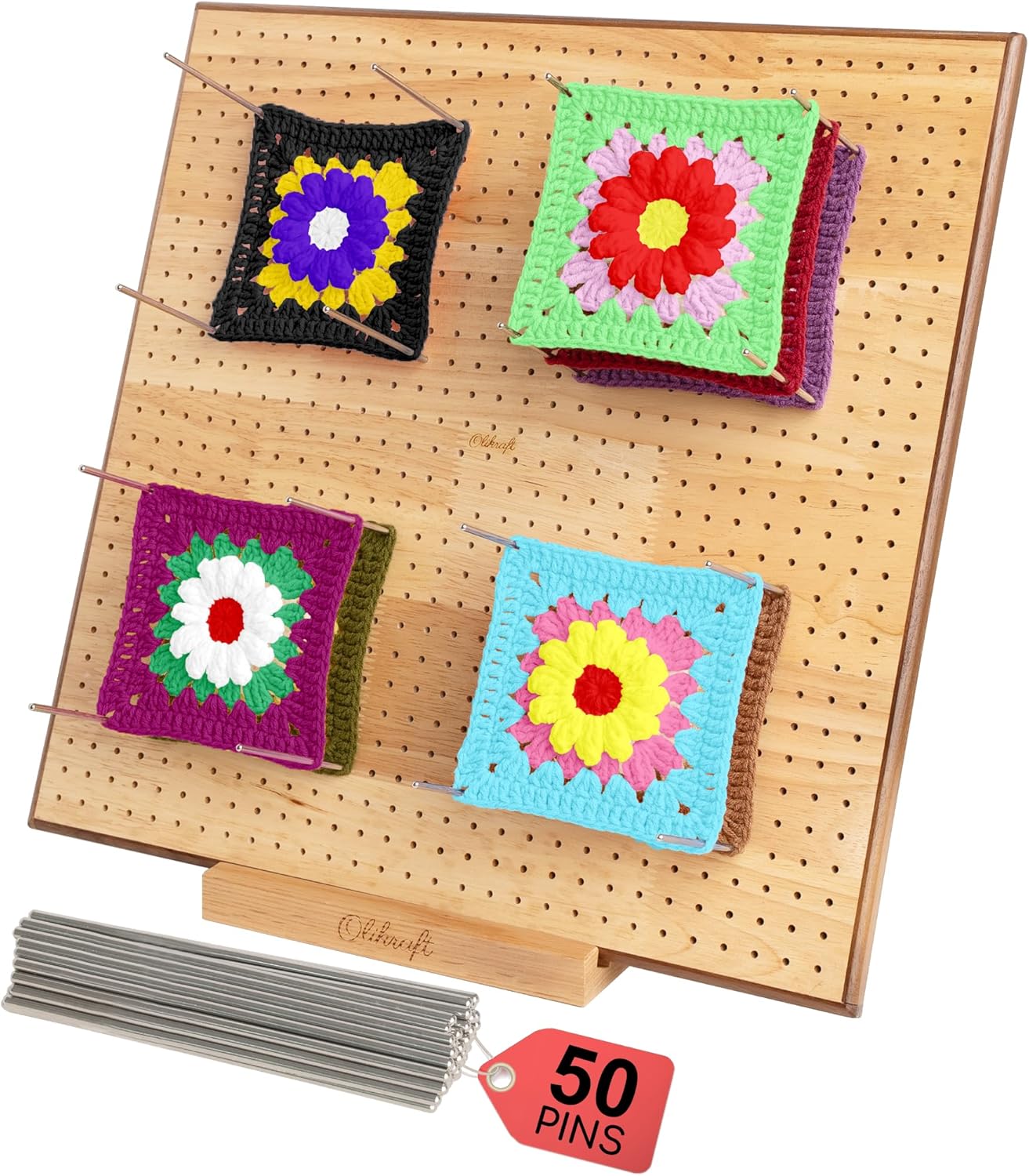 Olikraft 15 Crochet Blocking Board with 50 Pins for Projects