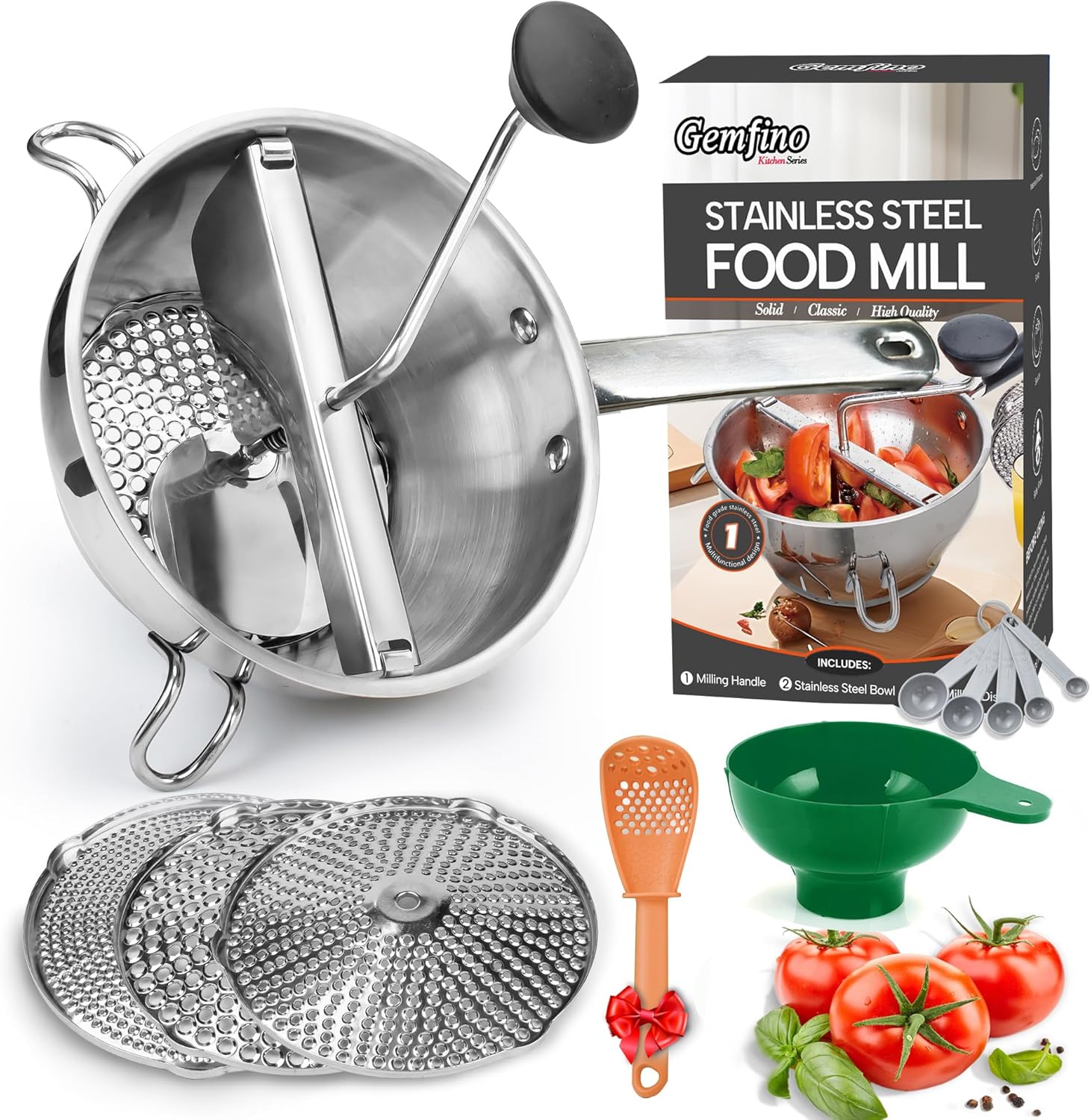Stainless Steel Food Mills for Tomato Sauce, Potatoes, Jams