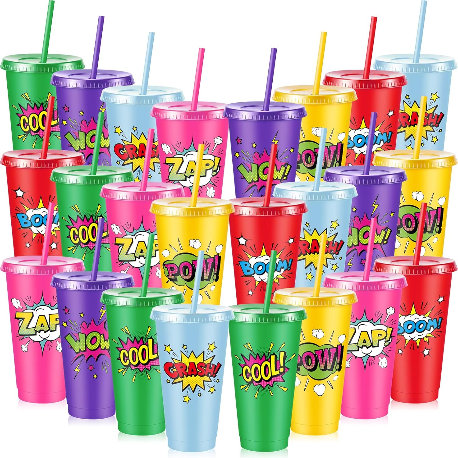 Chuangdi 24 Pcs Hero Cups for Birthday Parties and Events