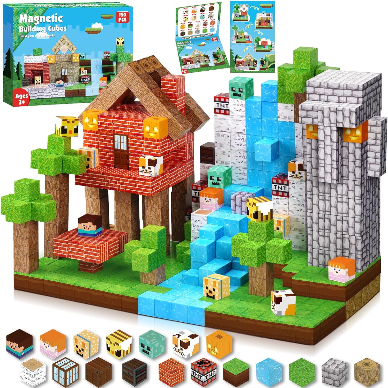 Stacking Fun for Kids with 150PCS Magnetic Cubes - ToyUnited