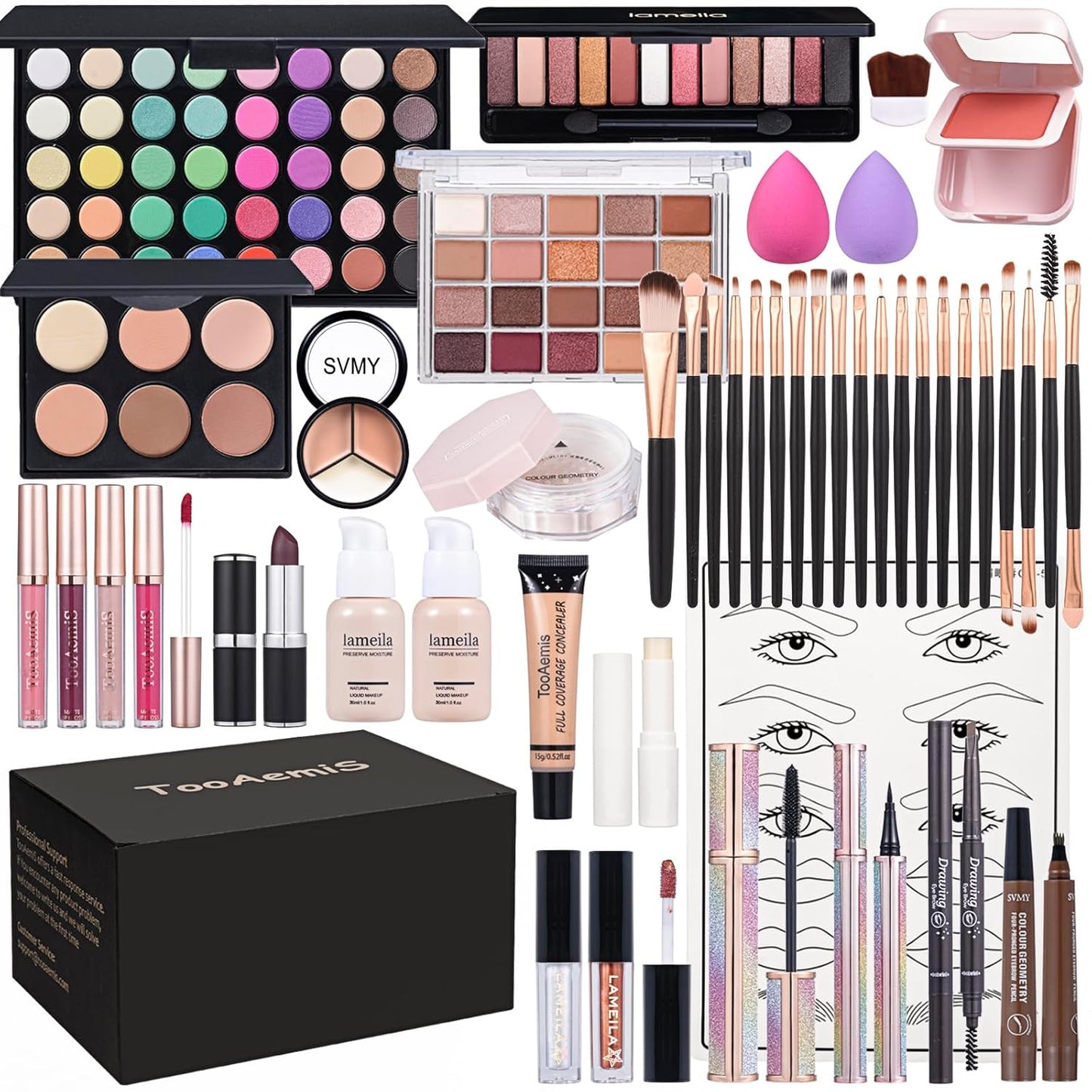 Makeup Set for Women Full Kit with Eyeshadow and Lipstick