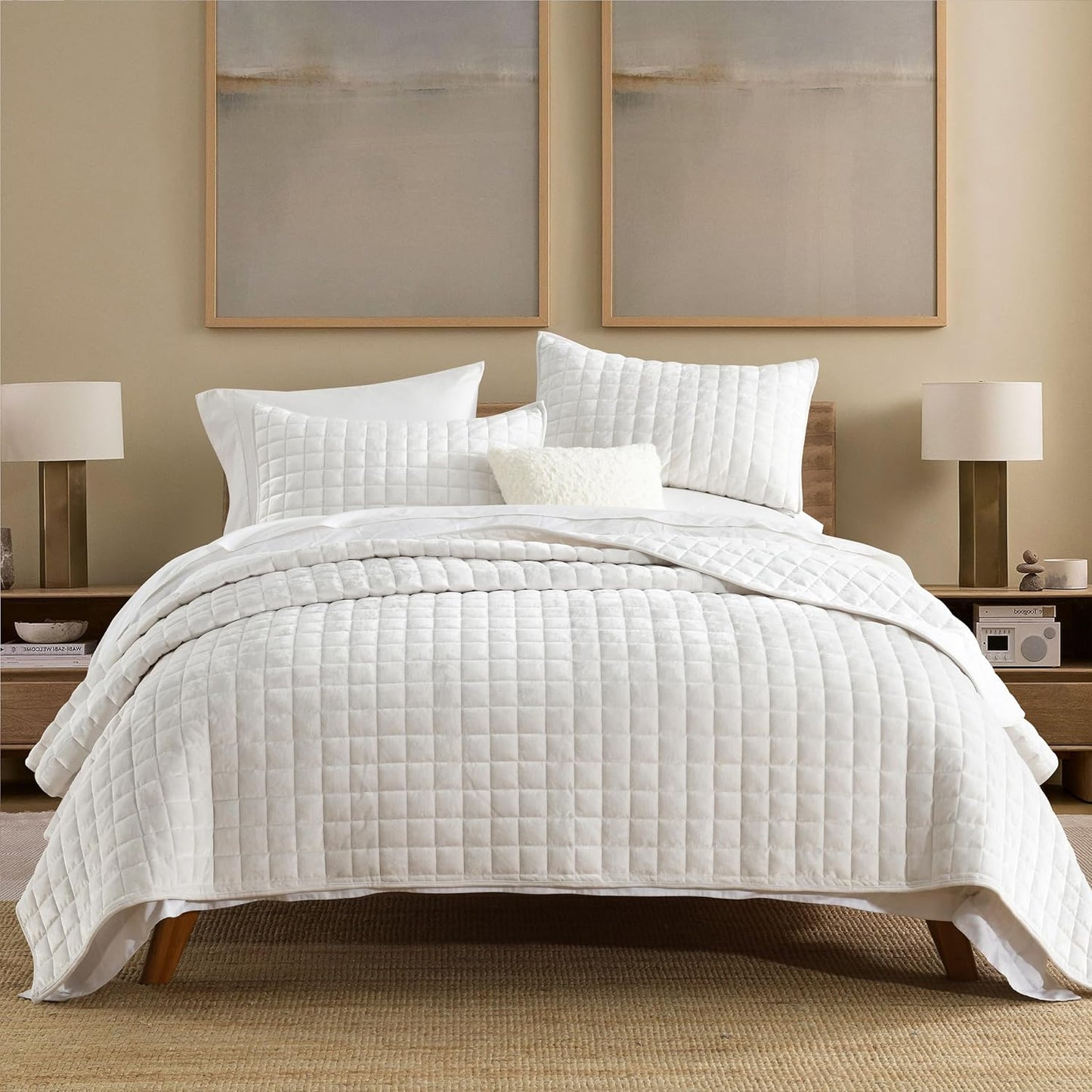 Secgo King Comforter Set - Velvet Quilts for Cozy Sleep