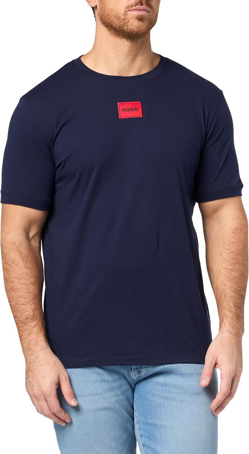 HUGO Men's Ribbed Crew Neck Regular Fit Center Logo T-Shirt Review