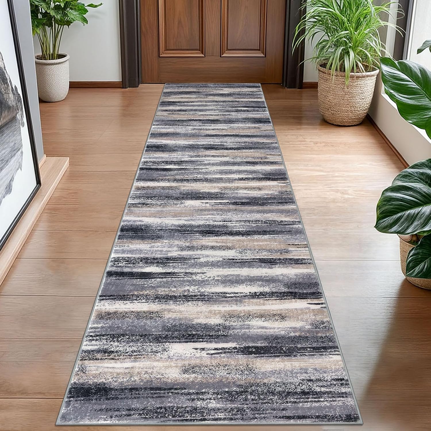 Modern Abstract Hallway Runner Rug for Stylish Home Decor