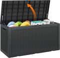 100 Gallon Outdoor Storage Box Waterproof Deck Box - Lockable Bench