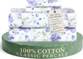 Full Cotton Percale Sheets Set - Violet Breeze, 16in Deep Pocket