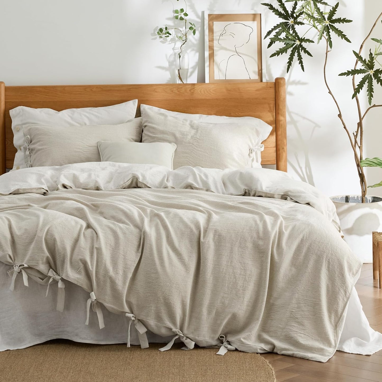 Bedsure Striped Duvet Cover King Size for Breathable Comfort
