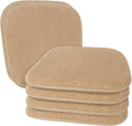 Khaki Chair Cushions 6 Pack 17in x 15in - Thick Non Slip Dining Pads
