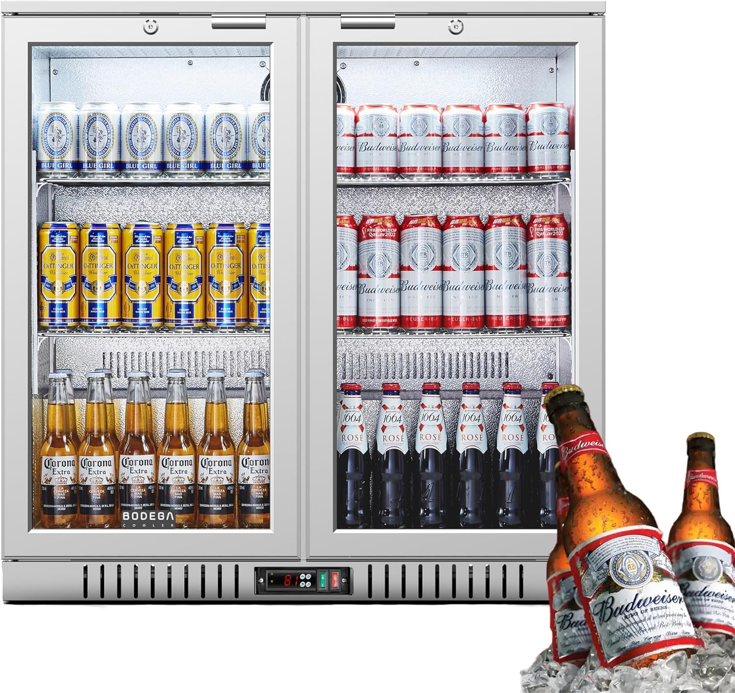 BODEGA BODEGACOOLER 7.4 Cu.Ft Back Bar Cooler with Glass Doors