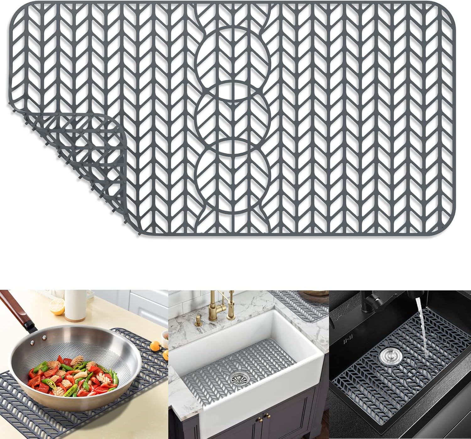 Sink Protectors for Kitchen Sink - Silicone Mats for Farmhouse Use