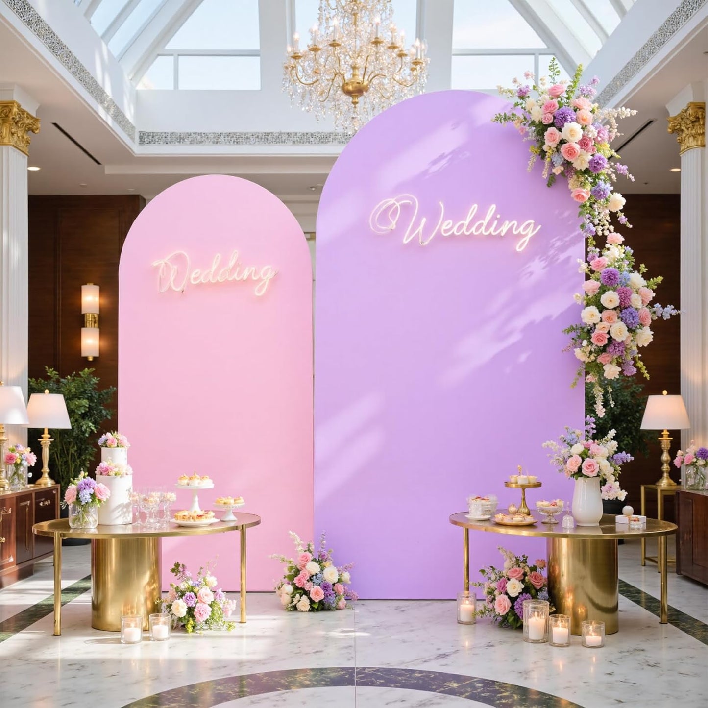 Pink Purple Chiara Arch Backdrop Cover Set by leegleri