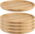 10 in Bamboo Round Platter 5 Pack - Versatile Serving & Plant Saucers