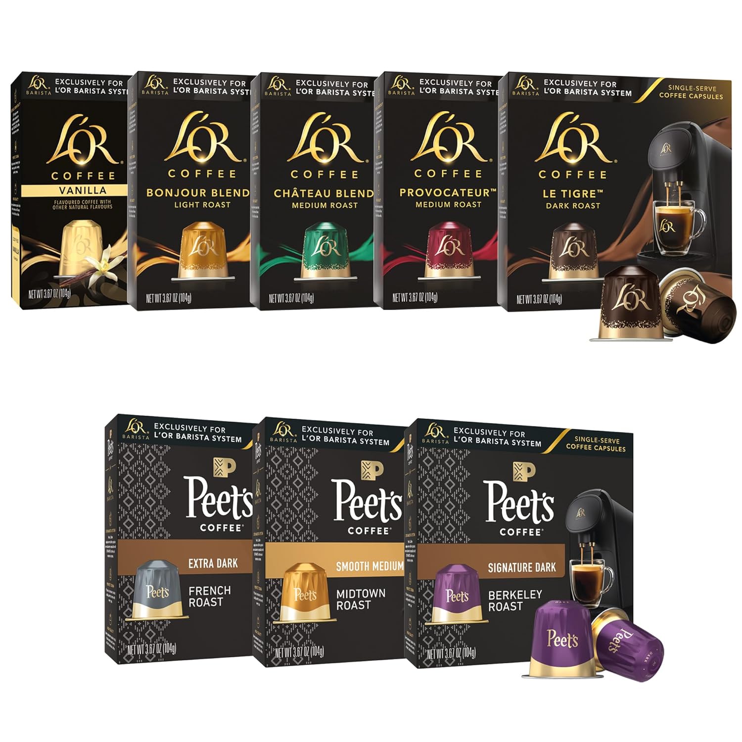 L'OR & Peet's 80ct Coffee Capsules Variety Pack