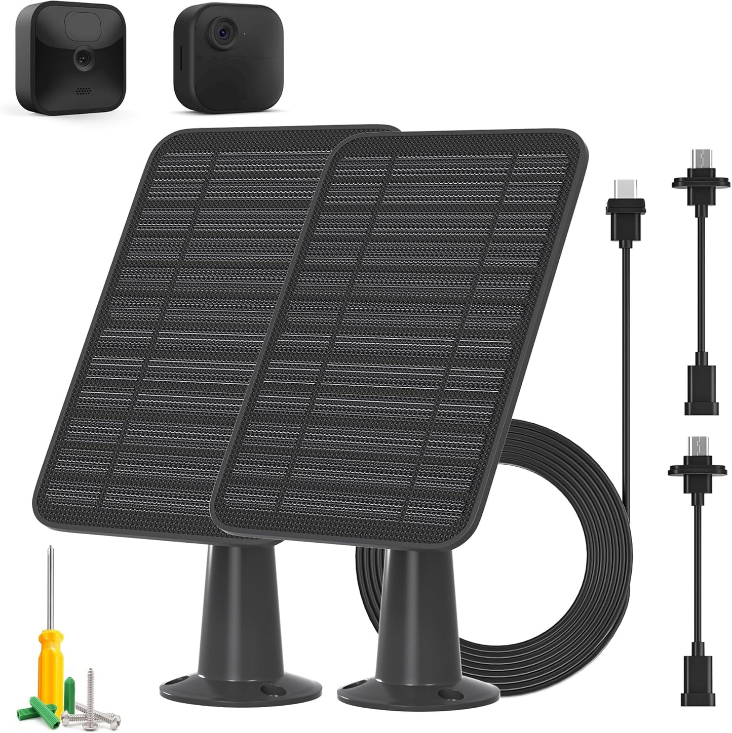5W Solar Panel Charger for Blink Outdoor Cameras - 2 Pack
