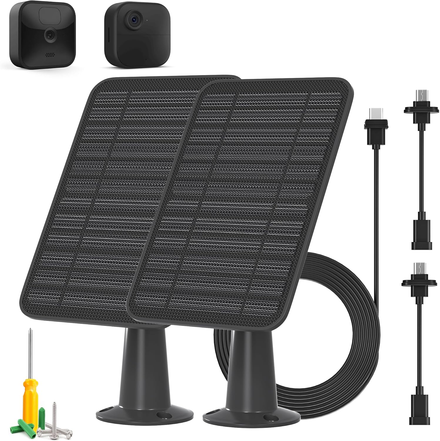 5W Solar Panel Charger for Blink Outdoor Cameras - 2 Pack