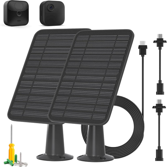 5W Solar Panel Charger for Blink Outdoor Cameras - 2 Pack