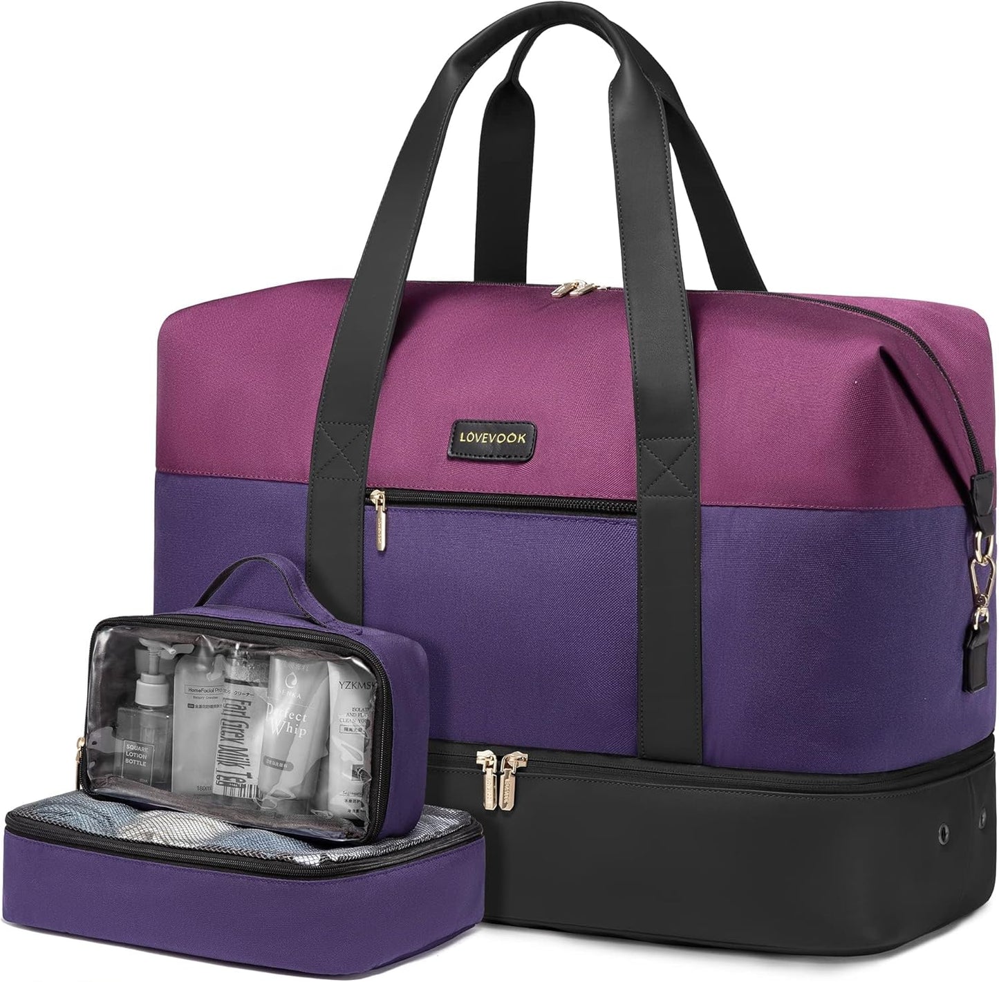 LOVEVOOK Weekender Bag - Large Travel Duffel with Packing Cubes