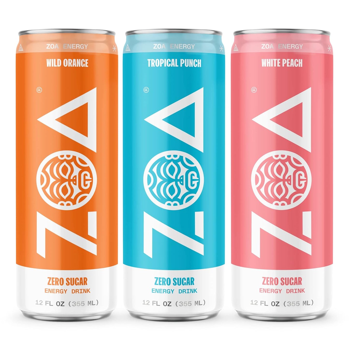 ZOA Zero Sugar Energy Drinks - Tropical Taste Pack of 36 Cans