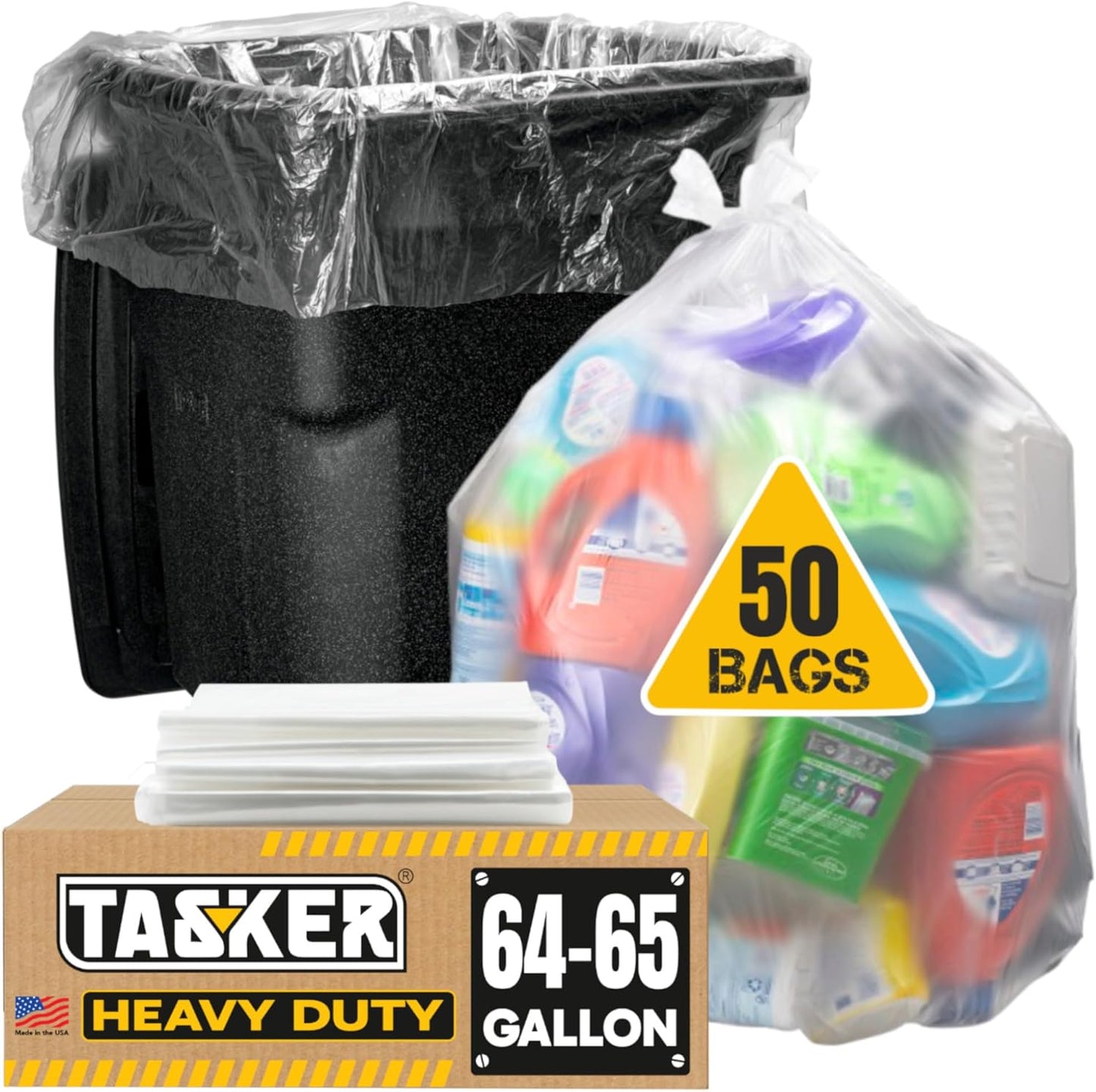65 Gallon Clear Trash Bags Heavy Duty for All Your Needs