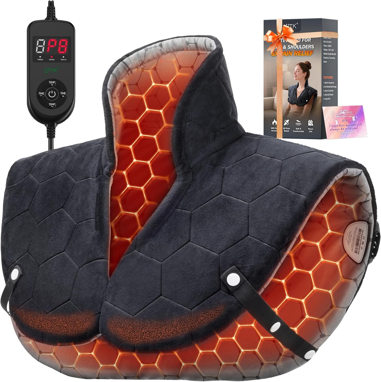 UTK 30s Fast Heating Pad for Neck and Shoulders Pain Relief