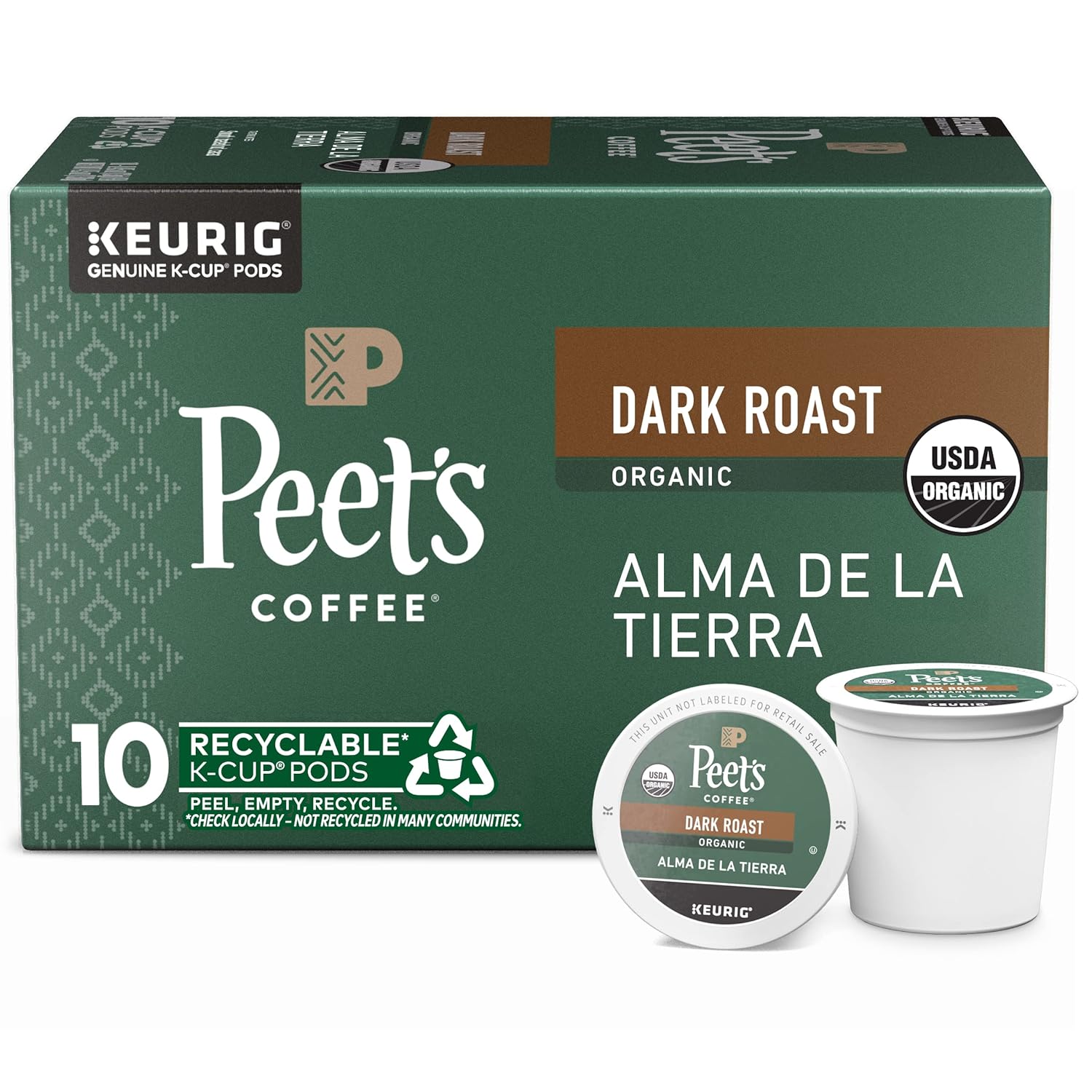 Peet's Dark Roast Organic K-Cups - Rich Flavor!