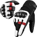 Leather Motorcycle Gloves for Men and Women - Carbon Fiber Knuckle