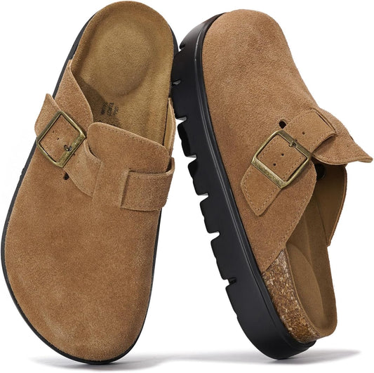Project Cloud Genuine Leather Platform Clogs for Women 2025