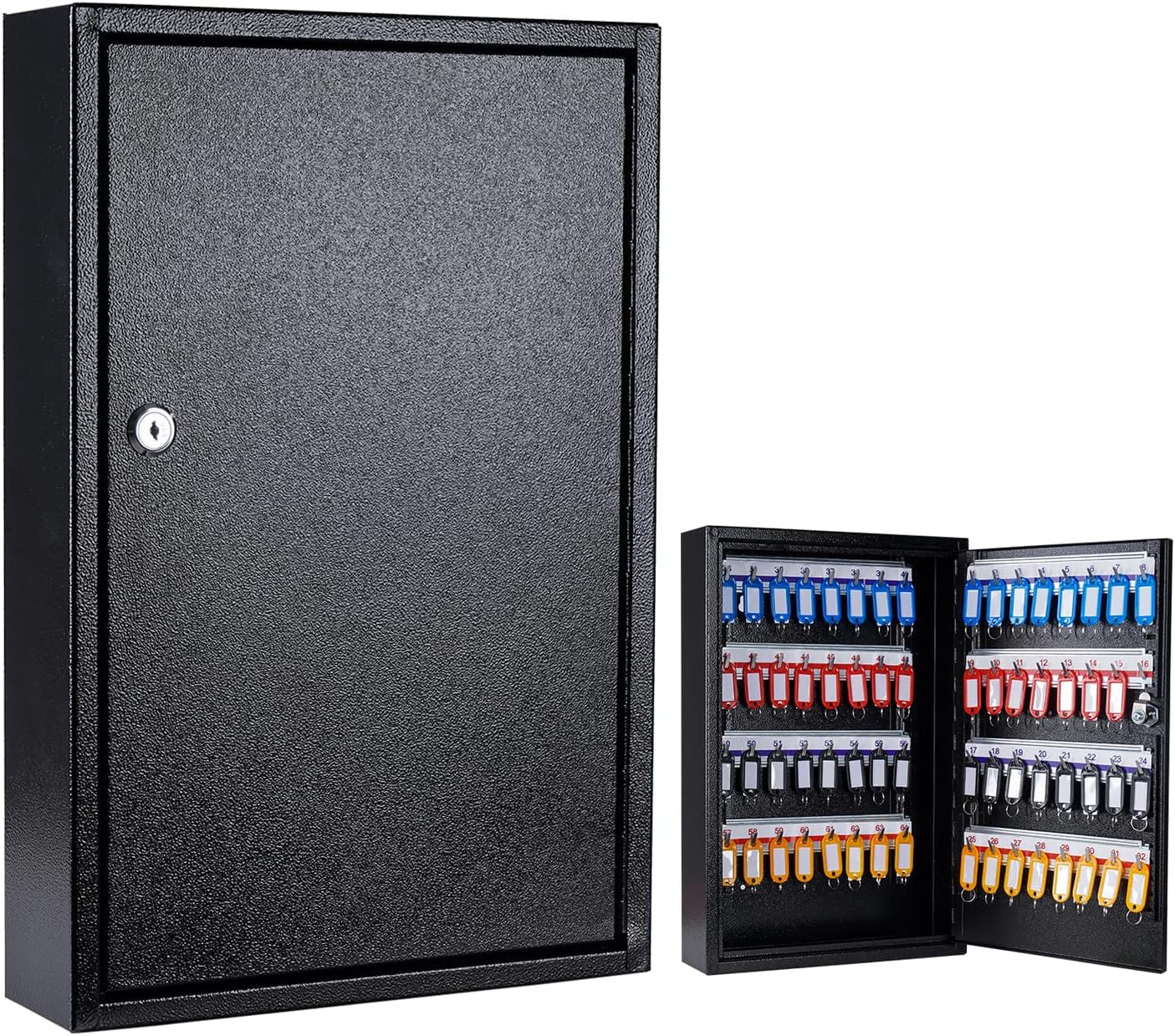 Furnishh Key Box Wall Mount 64 Position Metal Locking Organizer