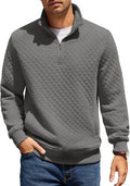 Mens Quarter Zip Pullover Quilted Sweatshirt - Cozy Everyday Layer can