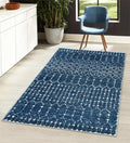 Moroccan Blue 3x5 Non-Slip Washable Soft Rug for Bedroom - Cozy & Safe