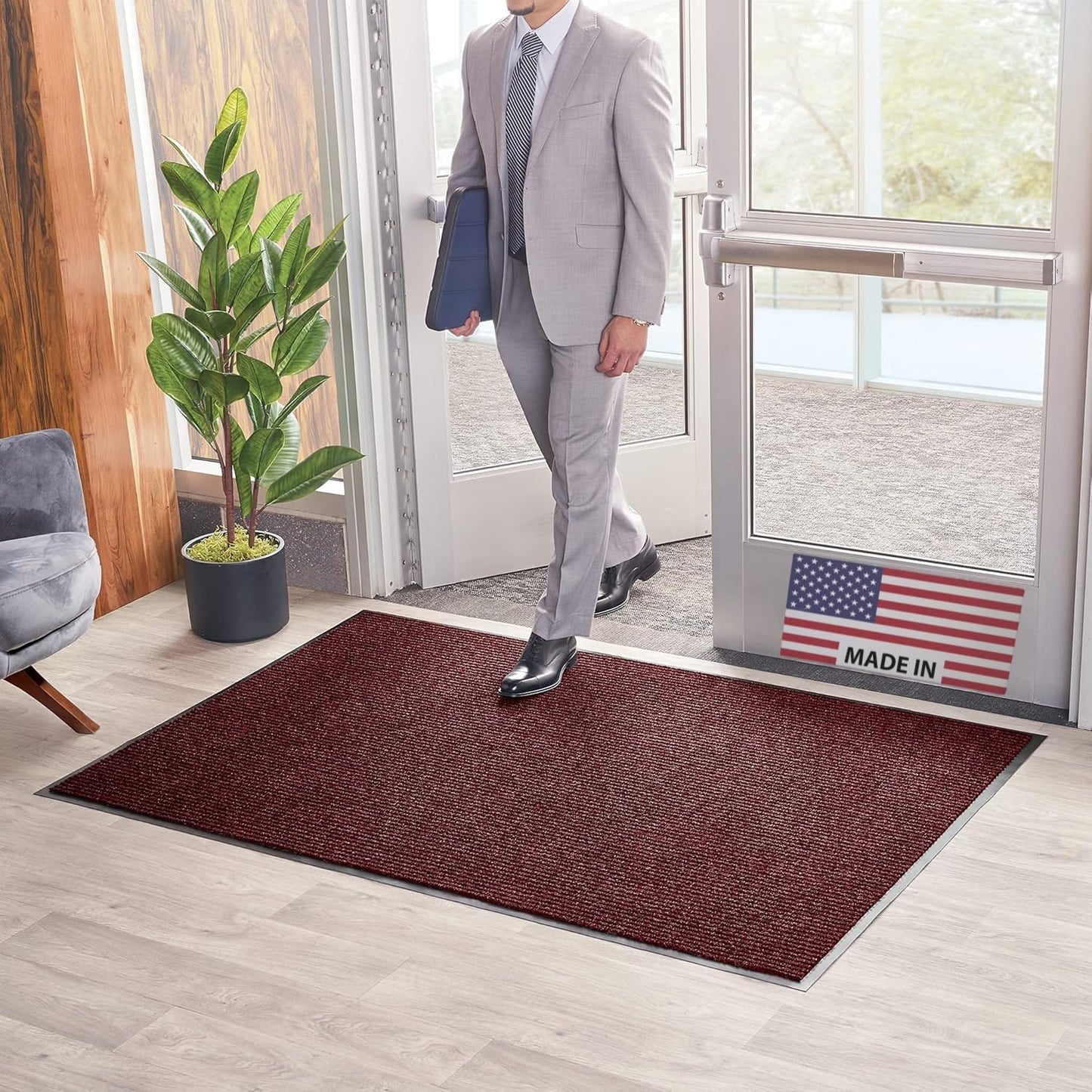 Brush Dry Mat - Heavy-Duty Commercial Door Rug for Entryways
