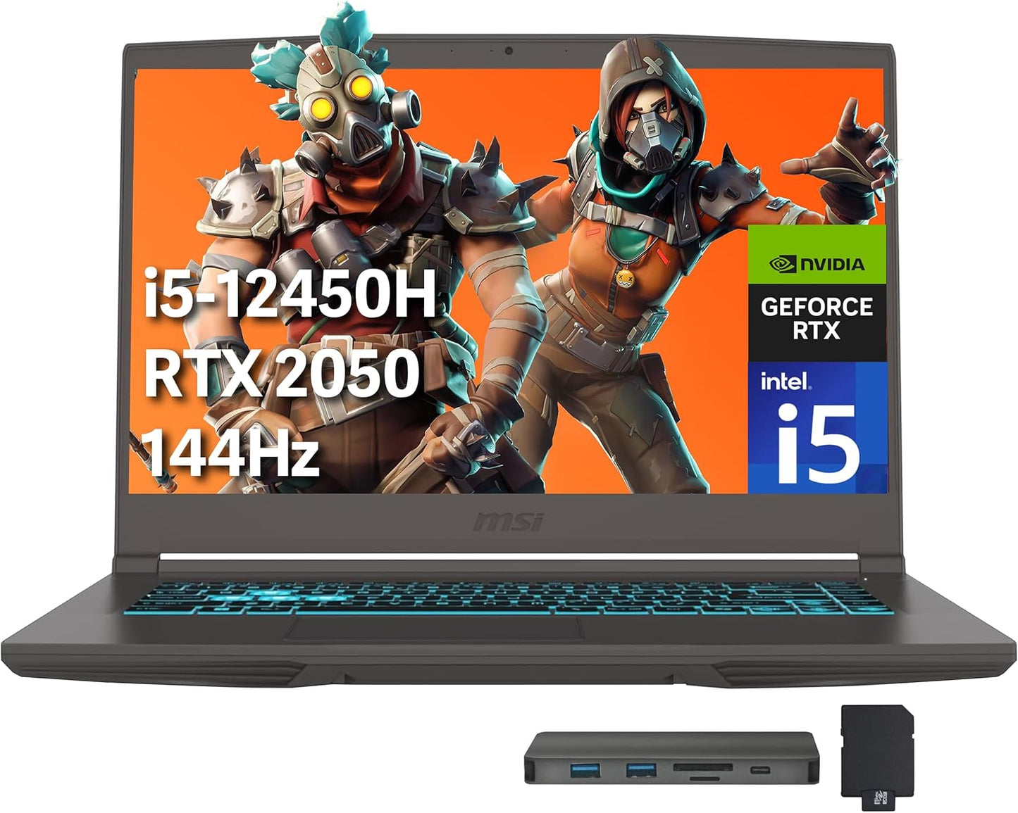 MSI Thin 15 Gaming Laptop with 144Hz Display and RTX 2050