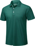 Mens Polo Shirts with Pocket Short Sleeve Performance Dry Fit