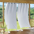 Windproof Outdoor Curtains 52in x 108in Greyish White - Blackout